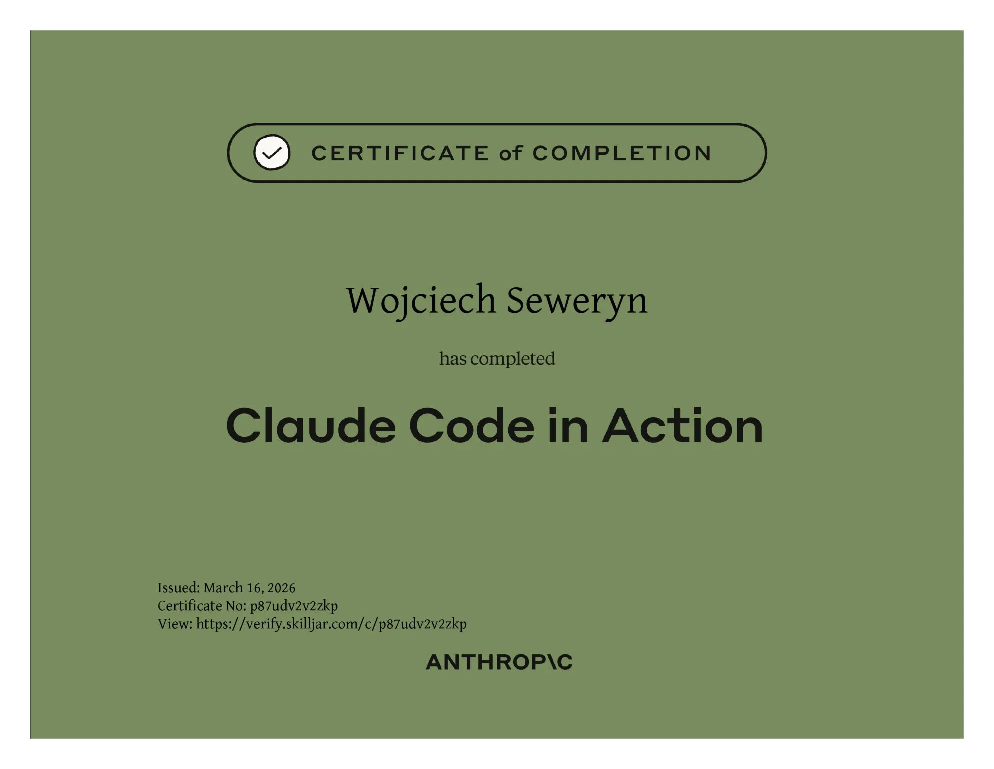 Certification Mar 2026